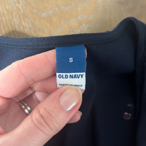 NWOT Cherry navy peplum top - Picture 5 of 9